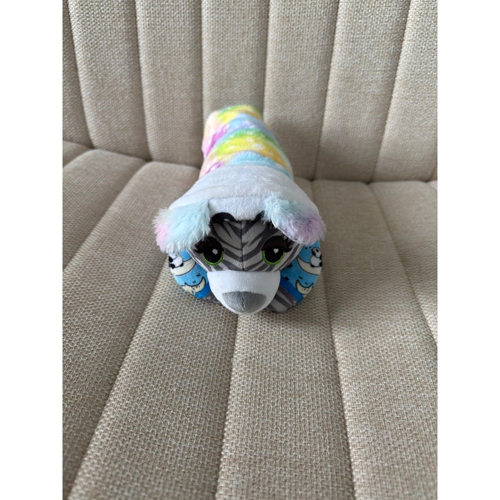 Sleepitos by Cutetitos Zebra Plush Blue Celestial Rainbow Sleeping Bag Basic Fun